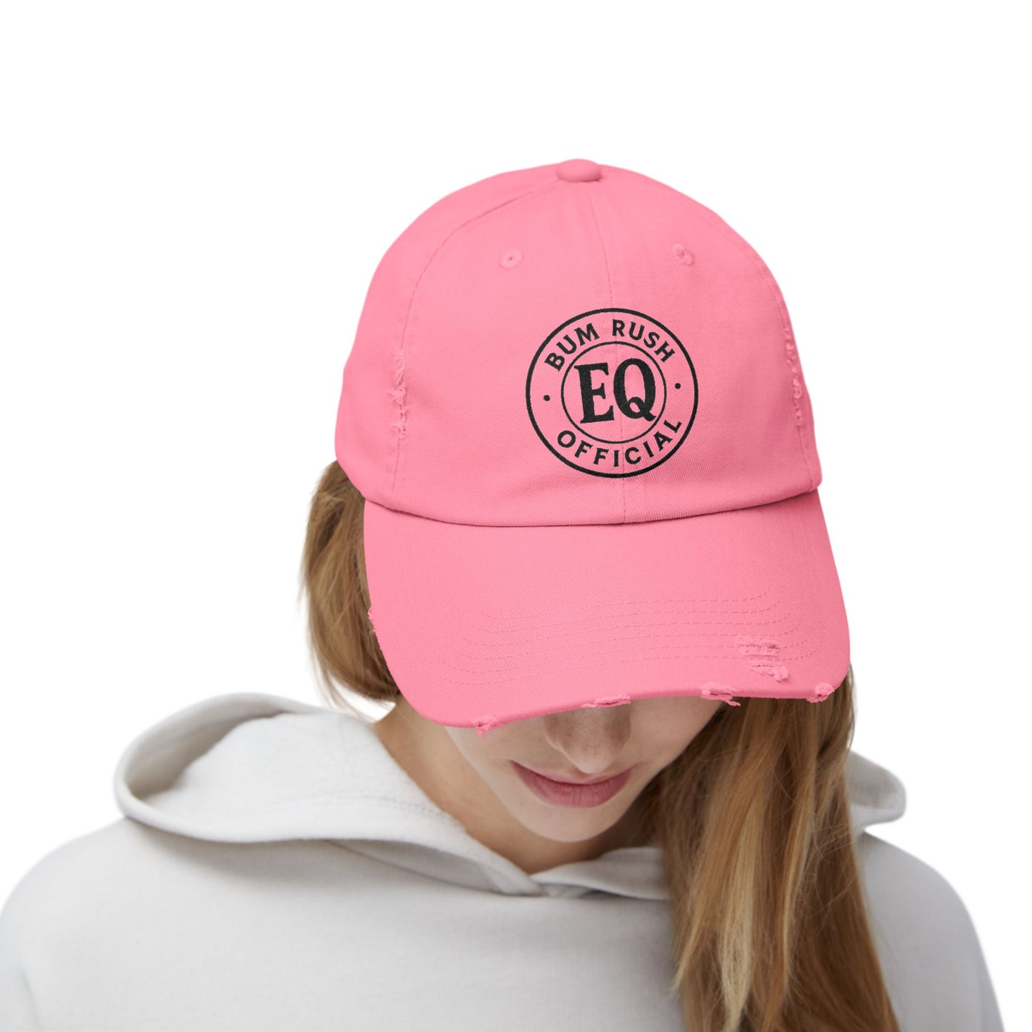 Unisex Distressed Cap with BumRushEQ Design - Casual Everyday Style