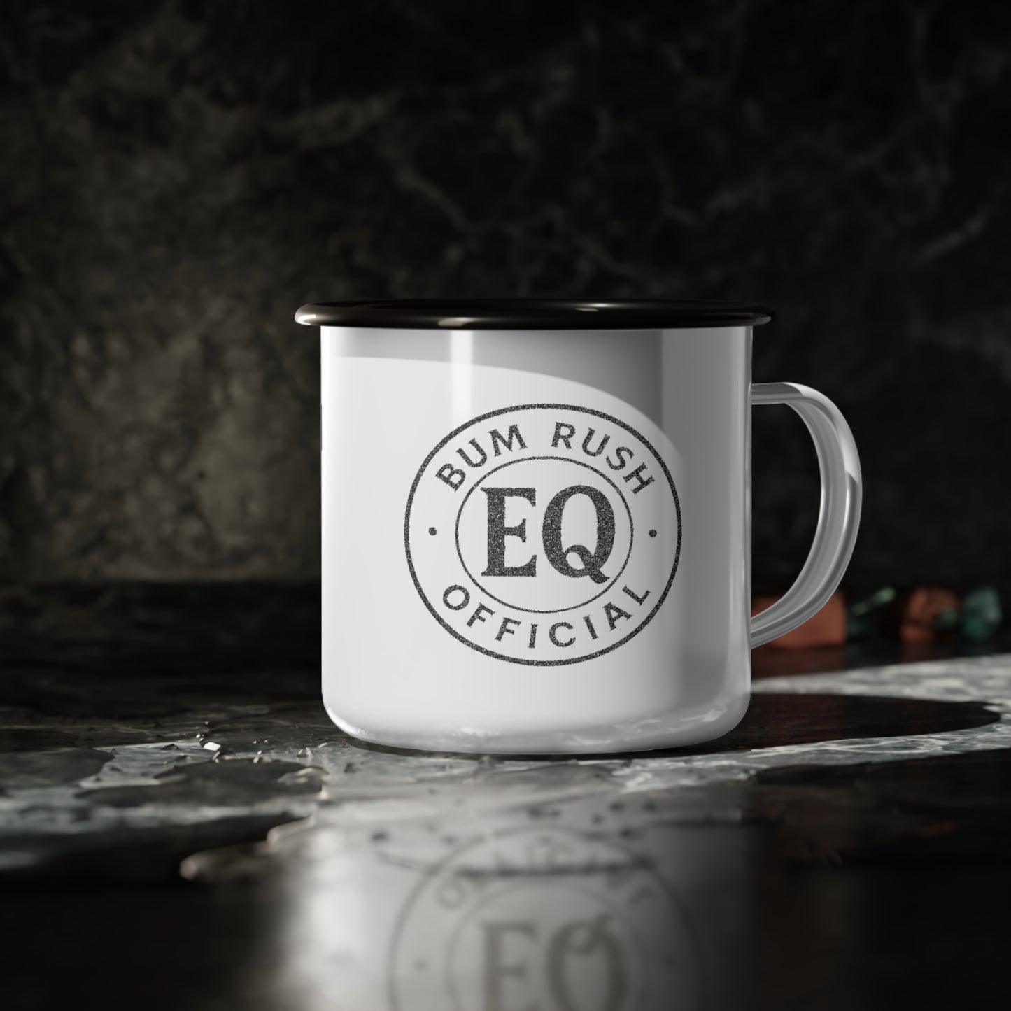 Motivational Enamel Camp Cup - "BUMRUSH the Day with Positive Mindset"