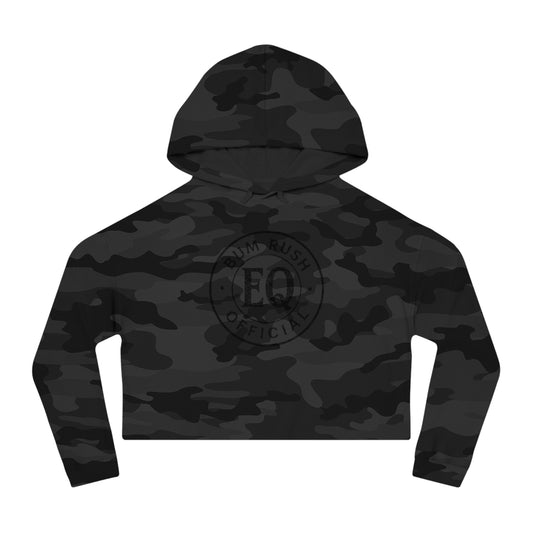 Women’s Cropped Hooded Sweatshirt - BumRushEQ Graphic - Trendy Casual Wear