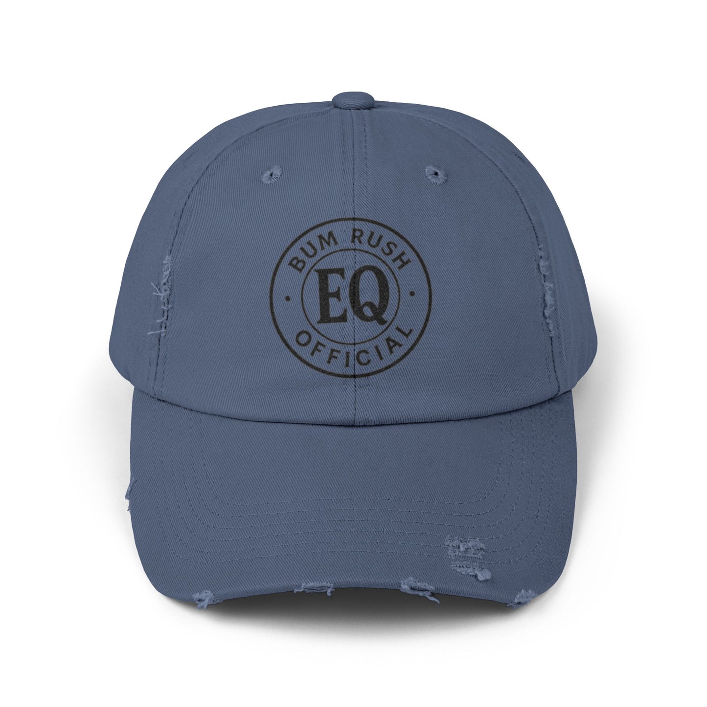 Unisex Distressed Cap with BumRushEQ Design - Casual Everyday Style