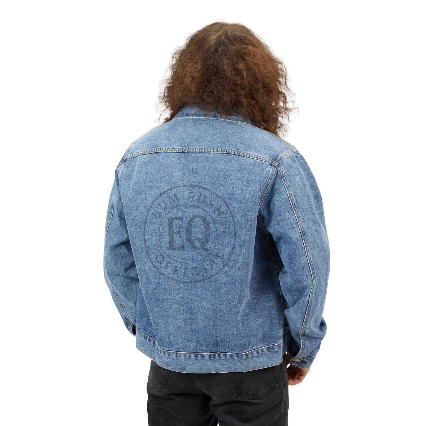 Men's Denim Jacket with BumRushEQ Design - Classic Casual Fashion