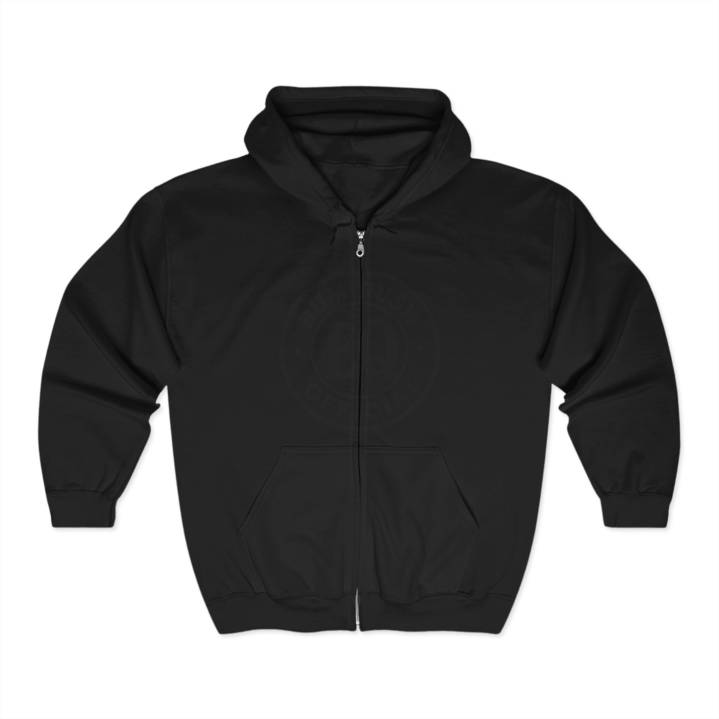 Unisex Full Zip Hooded Sweatshirt - BumRushEQ Graphic - Cozy Streetwear Essential