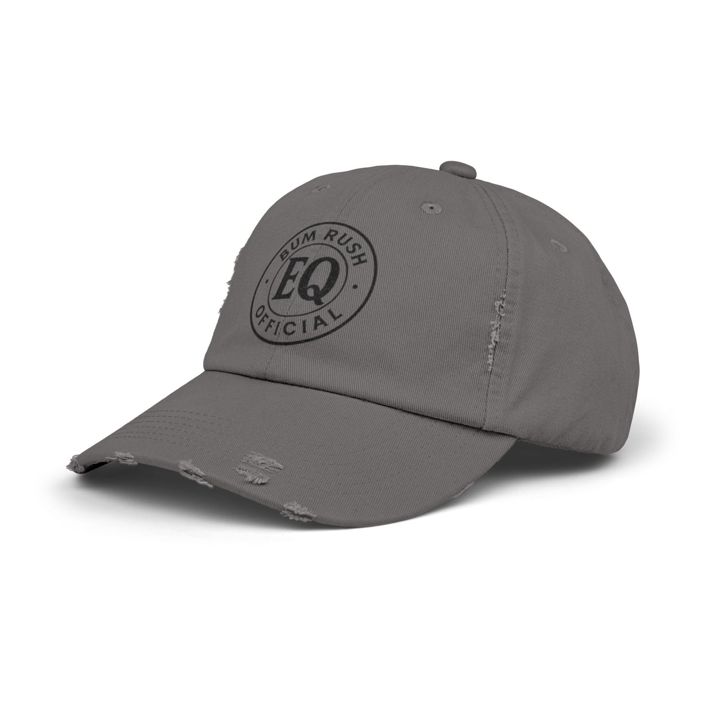 Unisex Distressed Cap with BumRushEQ Design - Casual Everyday Style