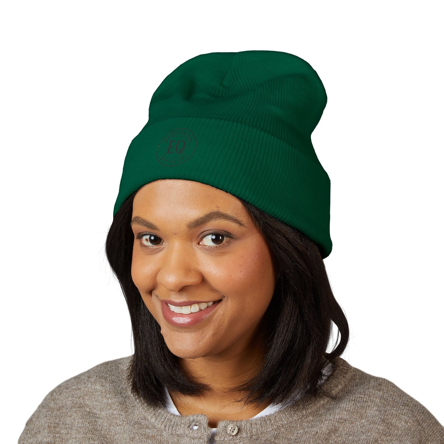 Stylish Embroidered Cuffed Beanie - Cozy Winter Accessory
