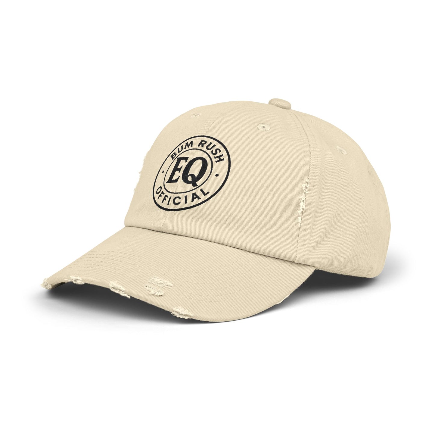 Unisex Distressed Cap with BumRushEQ Design - Casual Everyday Style
