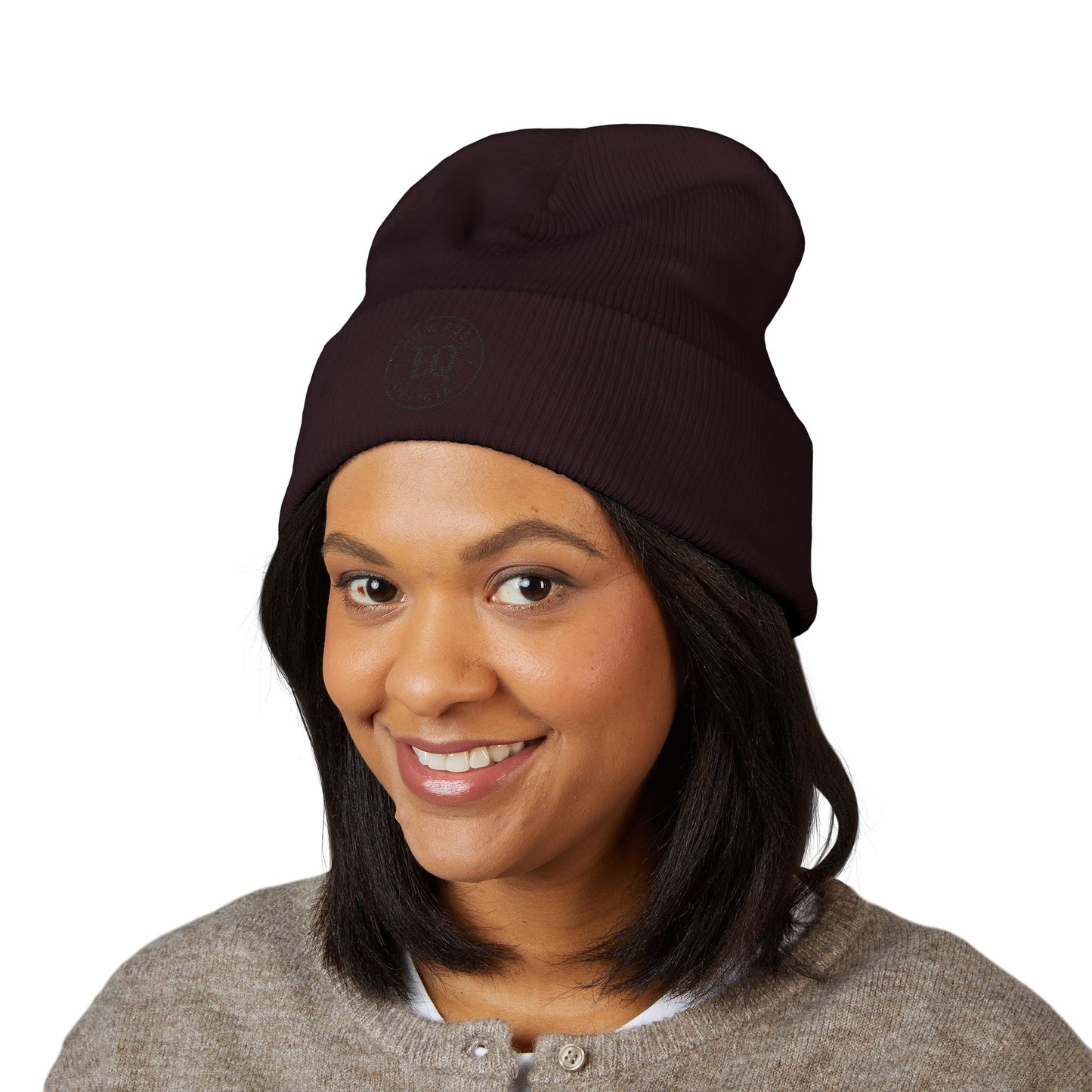 Stylish Embroidered Cuffed Beanie - Cozy Winter Accessory