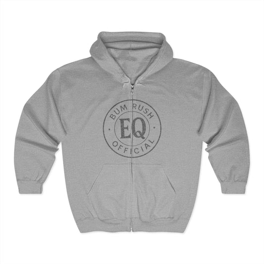 Unisex Full Zip Hooded Sweatshirt - BumRushEQ Graphic - Cozy Streetwear Essential