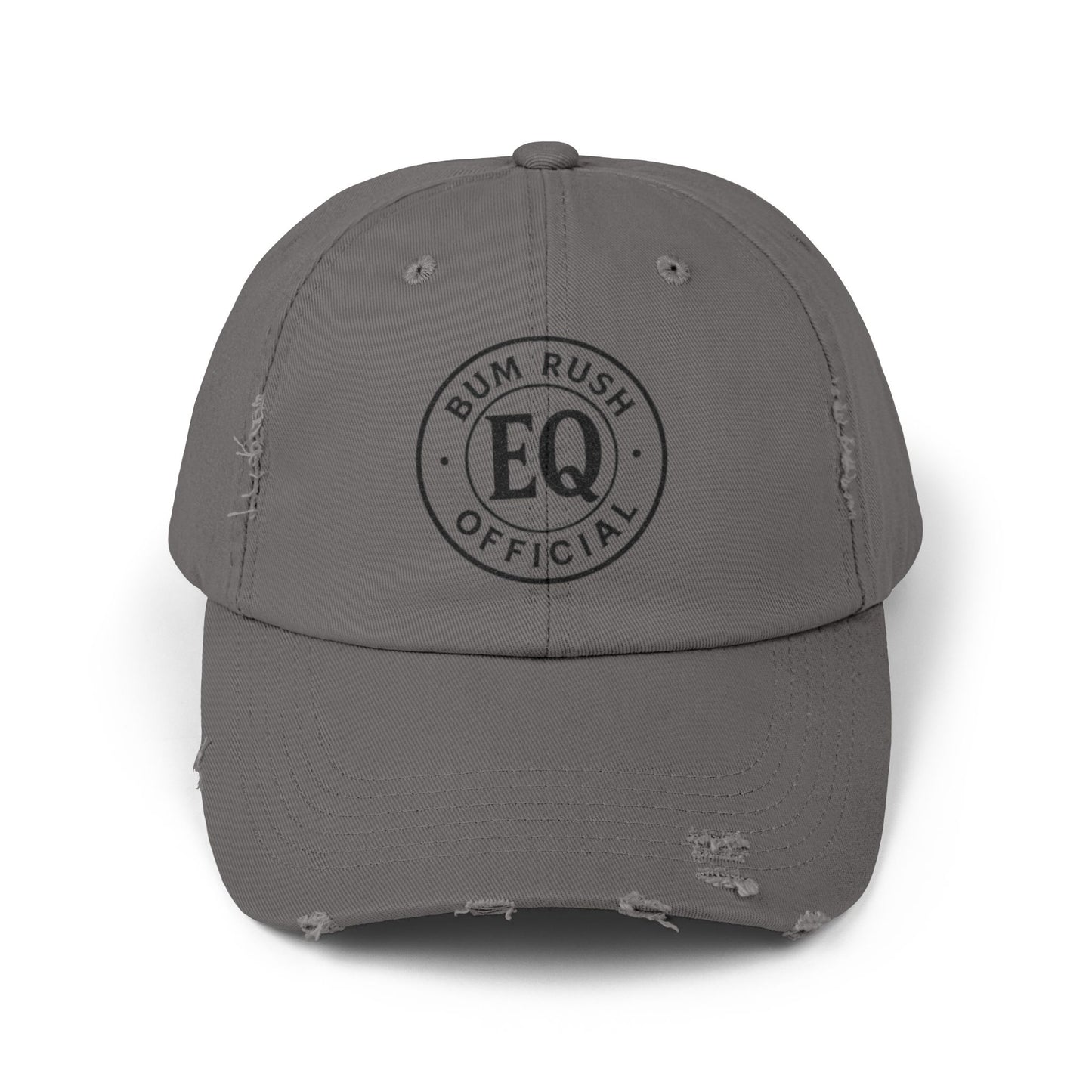 Unisex Distressed Cap with BumRushEQ Design - Casual Everyday Style