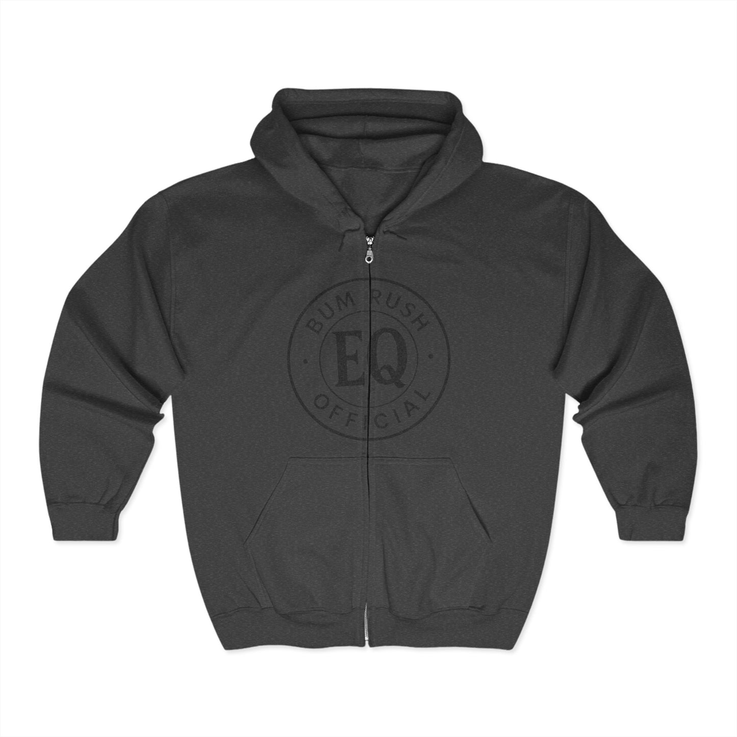 Unisex Full Zip Hooded Sweatshirt - BumRushEQ Graphic - Cozy Streetwear Essential