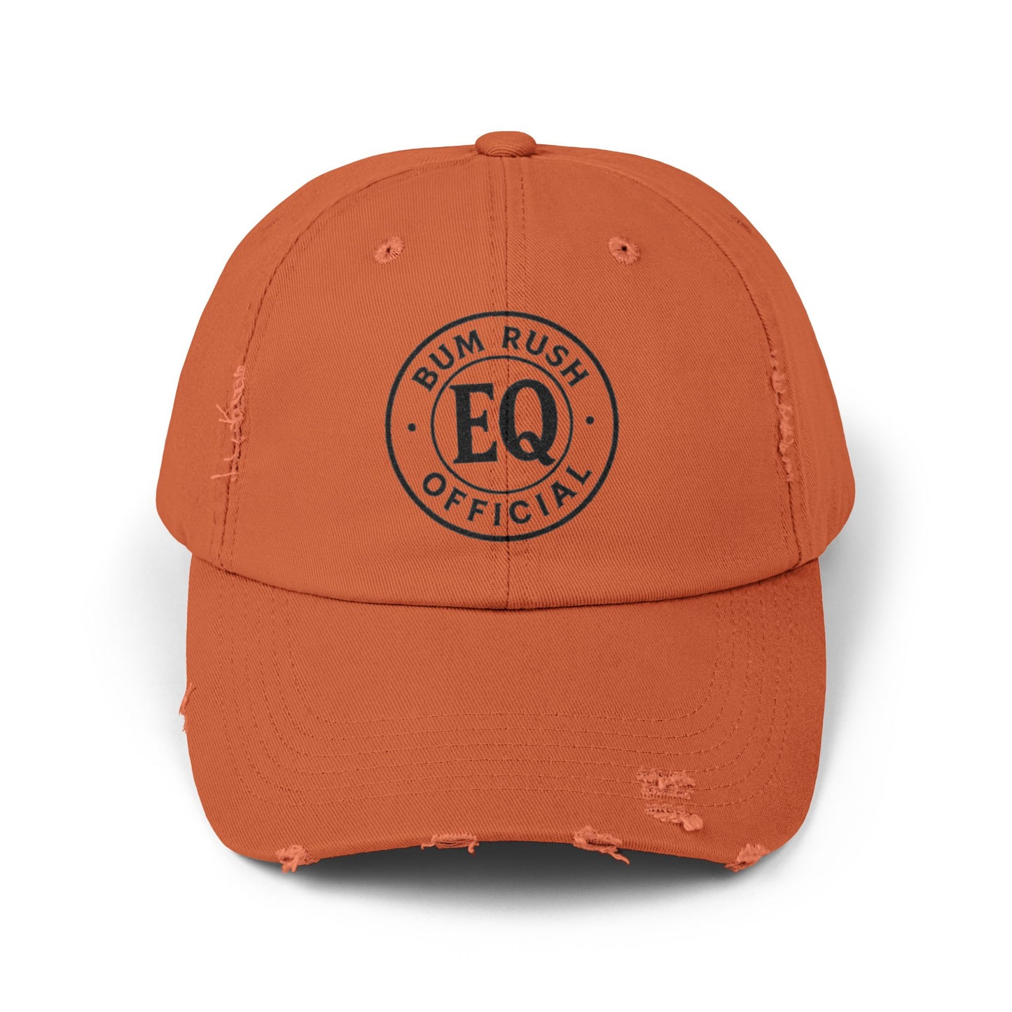 Unisex Distressed Cap with BumRushEQ Design - Casual Everyday Style